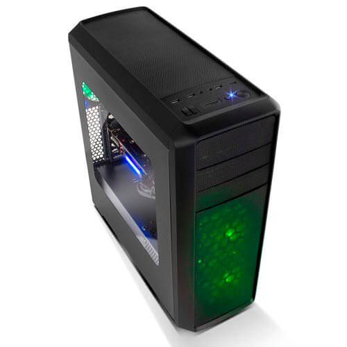 Caja Semitorre/Atx Nox Coolbay Zx Usb3.0 Led-Verde | Quonty.com | NXCBAYZXGR