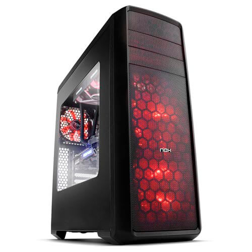 Caja Semitorre/Atx Nox Coolbay Zx Usb3.0 Led-Rojo | Quonty.com | NXCBAYZXRD