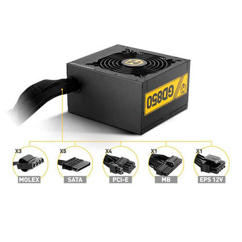 Fuente Nox Hummer 850w Pfc-Activo 80+Gold 12cm Atx | Quonty.com | NXHUMMER850GD