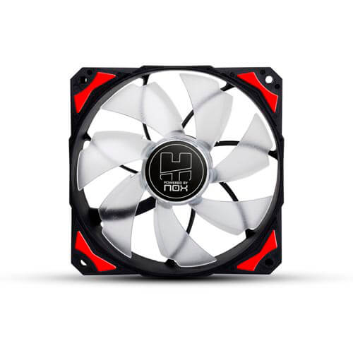 Ventilador Nox Hfan 12cm 1.600rpm Leds-Rojos | Quonty.com | NXHUMMERF120LR