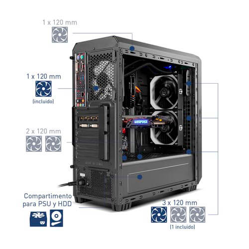 Caja Semitorre/Atx Nox Hummer Zs Usb3.0 Metal | Quonty.com | NXHUMMERZS