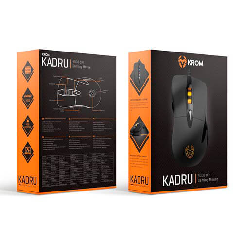Raton Nox Krom Kadru Gaming Optico 4000dpi Usb Negro | Quonty.com | NXKROMKDRUB