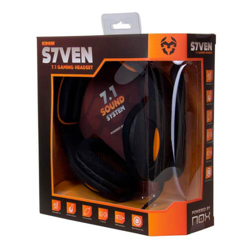 Auriculares C/Microfono Nox Krom S7ven 7.1 Usb Negro/Naranja | Quonty.com | NXKROMS7VN