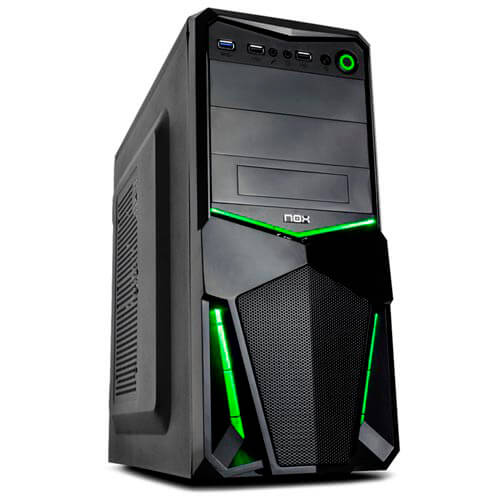 Caja Semitorre/Atx Nox Nxpax Usb3.0 Led Verde Metal | Quonty.com | NXPAXG