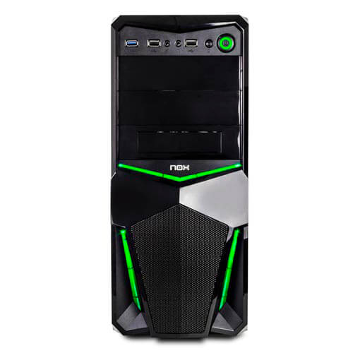 Caja Semitorre/Atx Nox Nxpax Usb3.0 Led Verde Metal | Quonty.com | NXPAXG