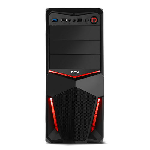 Caja Semitorre/Atx Nox Nxpax Usb3.0 Led Rojo Metal | Quonty.com | NXPAXR