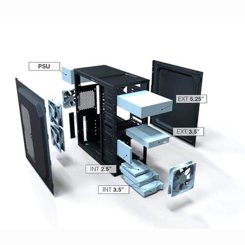 Caja Semitorre/Atx Nox Titan Usb3.0 Metal Negra | Quonty.com | NXTITAN