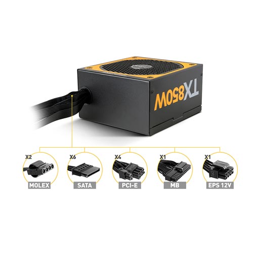 Fuente Nox Urano Tx 850w Pfca 80+Bronze Atx | Quonty.com | NXURTX850BZ
