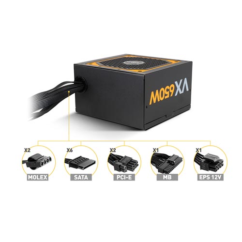 Fuente Alimentacion 650w Nox Urano Vx Pfc-Activo 80+Bronze | Quonty.com | NXURVX650BZ