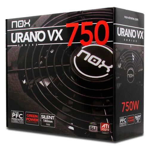 Fuente Nox Urano Vx 750w Pfc-Activo 85+ 14cm Atx | Quonty.com | NXURVX750