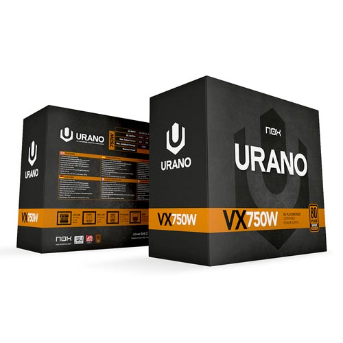 Fuente Nox Urano Vx 750w Pfca 80+Bronze Atx | Quonty.com | NXURVX750BZ
