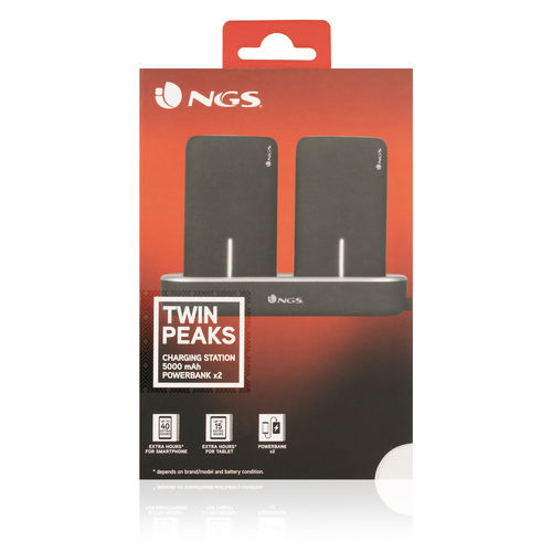 Powerbank Ngs Twin Peaks Negro 5000mah | Quonty.com | TWINPEAKS