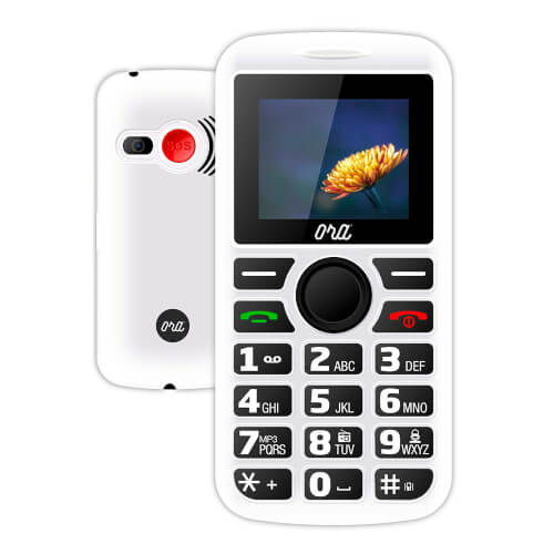 Telefono Movil Ora Phone Mira 1,77&Quot; Senior Boton Sos White | Quonty.com | OPS1701-W