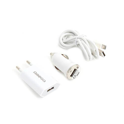 Cargador Coche/Pared Omega Outc1a 1usb 1a +Cable Microusb | Quonty.com | OUTC1A