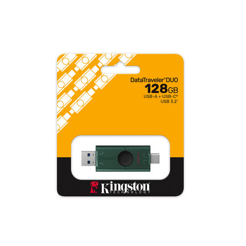 Pendrive Kingston 128gb Usb3.2 Duog2 Type-C Y Type-A Negro | Quonty.com | DTDEG2/128GB