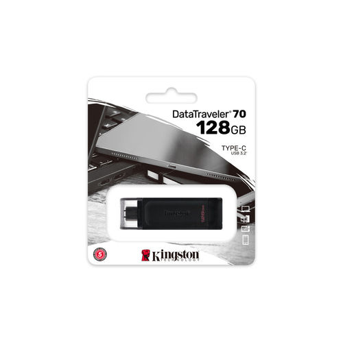 Pendrive Kingston 128gb Usb-C 3.2 Dt70 Negro | Quonty.com | DT70/128GB