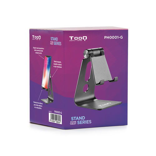 Soporte Sobremesa Telefono/Tablet Tooq Ph0001-G Negro | Quonty.com | PH0001-G