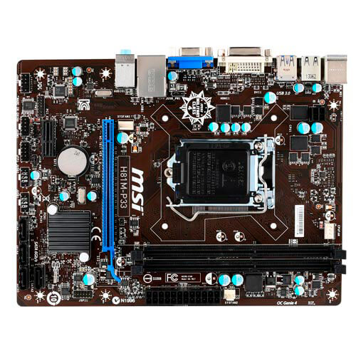 Placa Msi H81m-P33 Intel1150 2ddr3 Dvi Sata3 Usb3.0 Matx | Quonty.com | 911-7817-019