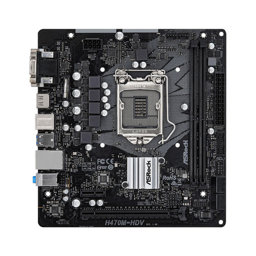Placa Asrock H470m-Hdv Intel1200 2ddr4 Hdmi Pcie3.0 4sata3 Usb3.2 Matx | Quonty.com | 90-MXBG50-A0UAYZ