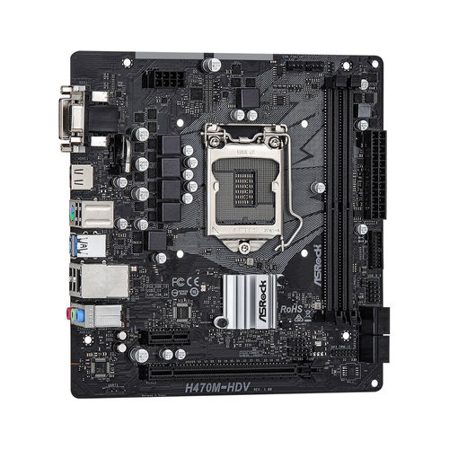Placa Asrock H470m-Hdv Intel1200 2ddr4 Hdmi Pcie3.0 4sata3 Usb3.2 Matx | Quonty.com | 90-MXBG50-A0UAYZ