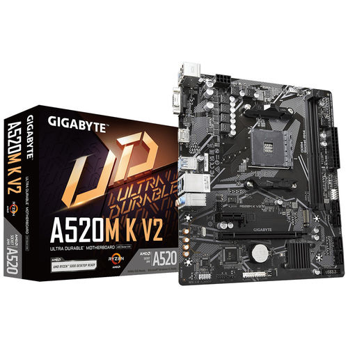 Placa Gigabyte A520m K V2 Amd Am4 2ddr4 Hdmi Pcie3.0 4sata3 Usb3.2 M-Atx | Quonty.com | A520M K V2
