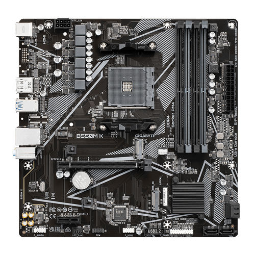 Placa Gigabyte B550m K Amd Am4 4ddr4 Hdmi Pcie3.0 4sata3 Usb3.2 Matx | Quonty.com | B550M K