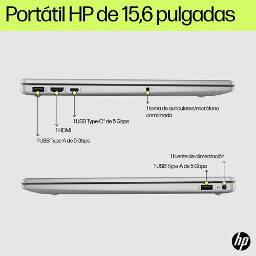 Portatil Hp 15-Fd0055ns I5-1334u 15.6&Quot;Fhd 16gb S512gb Wifi.Ax Freedos Plata | Quonty.com | 9D0R3EA 16GB