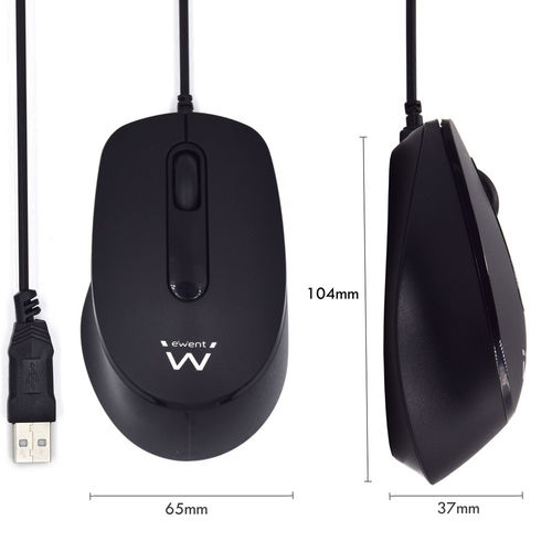 Raton Ewent Ew3159 Oprtico 1000dpi Usb Negro Silencioso | Quonty.com | EW3159
