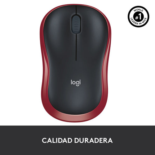 Raton Logitech M185 Optico 1000dpi Inalambrico Negro/Rojo | Quonty.com | 910-002240