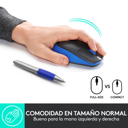 Raton Logitech M190 Inalambrico Negro/Azul | Quonty.com | 910-005907