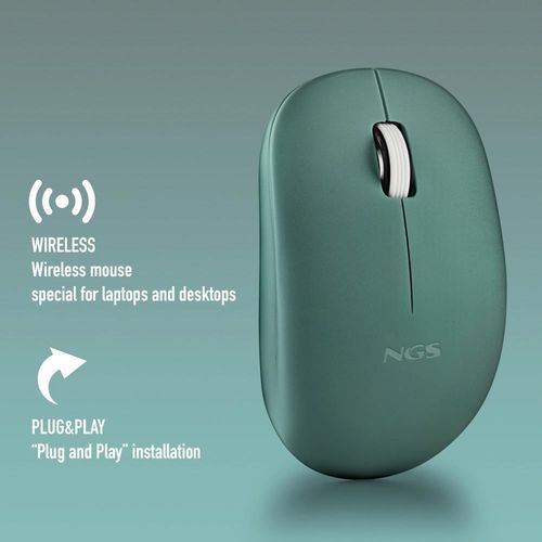Raton Ngs Fog Pro 1000dpi Inalambrico Verde | Quonty.com | FOGPROGREEN