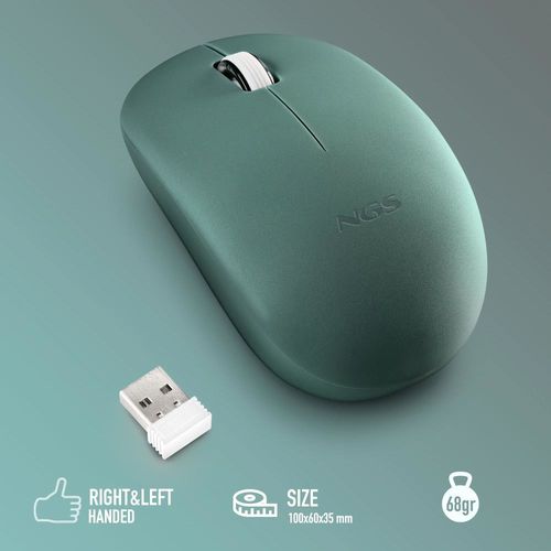 Raton Ngs Fog Pro 1000dpi Inalambrico Verde | Quonty.com | FOGPROGREEN