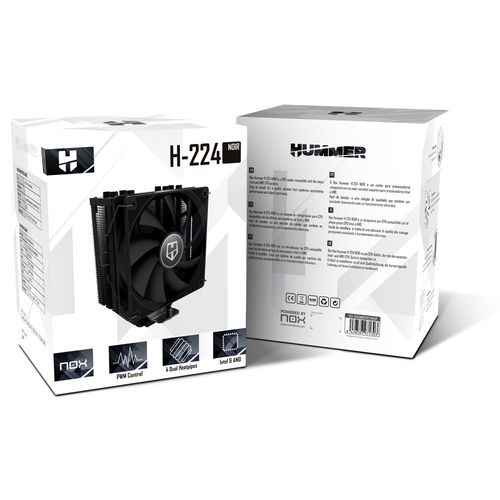 Refrigerador Cpu Nox Hummer H-224 Noir Multisocket 2066/2011/2011-3/1200/1150/1151/1155/1156 | Quonty.com | NXHUMMERH224NOIR