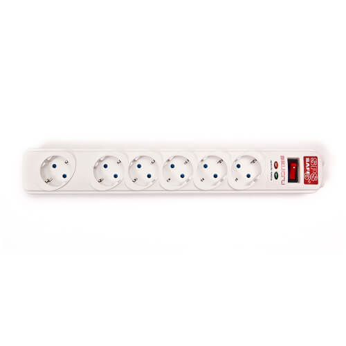 Regleta Salicru Safe 6 6tomas Schuko Máxima Corriente 8.000a | Quonty.com | 680BA-03