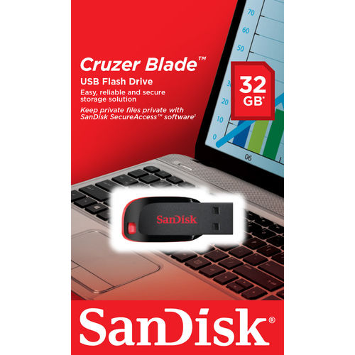 Pendrive Sandisk Cruzer Blade 32gb Usb 2.0 Negro | Quonty.com | SDCZ50-032G-B35