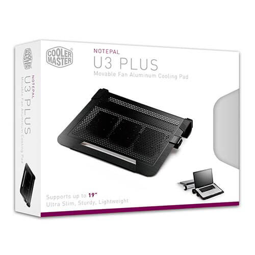 Soporte/Refrigerador Portatil 19'' Cooler Master Notepal U3+ | Quonty.com | R9-NBC-U3PK-GP