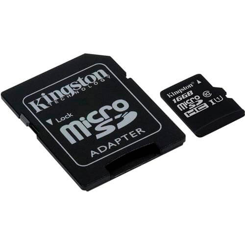 Microsd Kingston 16gb Cl10 Uhs-I Adaptador Sd | Quonty.com | SDC10G2/16GB