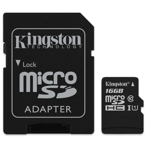 Microsd Kingston 16gb Cl10 Uhs-I Canvas Select +Adaptador | Quonty.com | SDCS/16GB