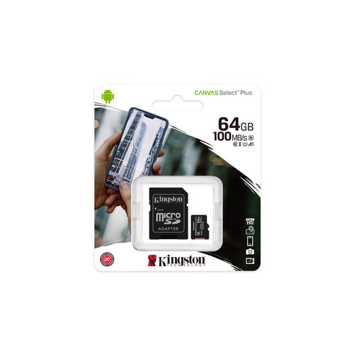 Microsd Kingston 64gb Cl10 Uhs-L Canvas Select Plus | Quonty.com | SDCS2/64GB