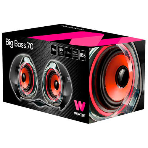 Altavoces Woxter Big Bass 70 2.0 - 15w Rojo | Quonty.com | SO26-056