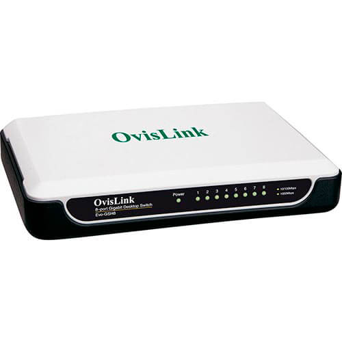 Switch Ovislink 8ptos 10/100/1000 Evogsh8 | Quonty.com | EVOGSH8