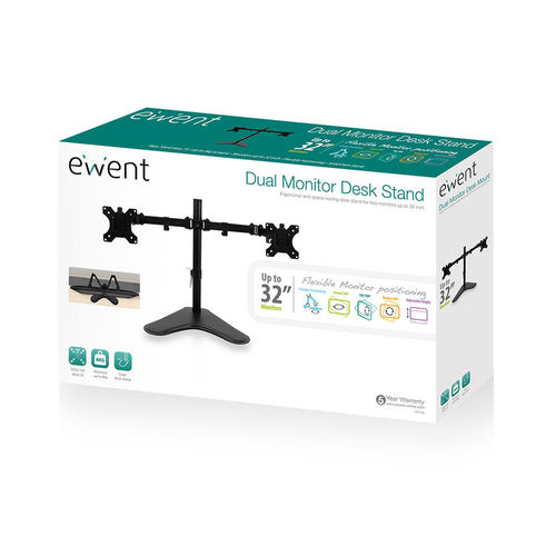 Soporte Mesa Monitor/Tv Ewent Ew1536 13&Quot;/32&Quot; Max.16kg(8x2) Negro 2 Brazos | Quonty.com | EW1536