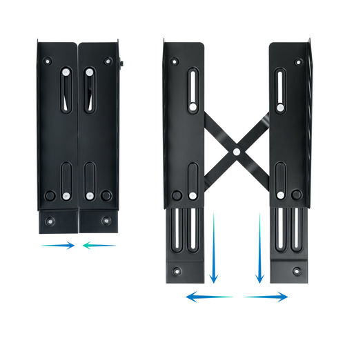 Soporte Metalico Cpu Tooq 160/300mm Ancho Max.25kg De Suelo C/Ruedas | Quonty.com | UMCS0024-B