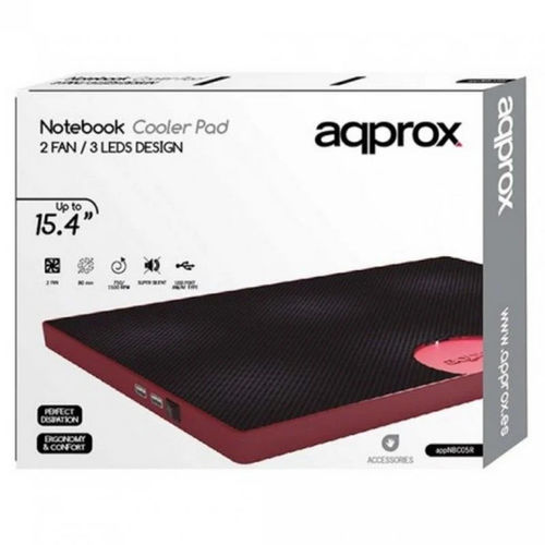 Soporte/Refrigerador Portatil 15.4&Quot; Approx 2usb 2vet Negro/Rojo | Quonty.com | APPNBC05R