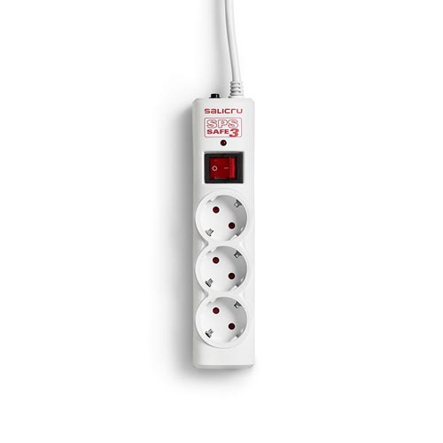 Regleta Salicru Sps-Safe-3 3tomas Blanca C/Interruptor | Quonty.com | SPS-SAFE-3