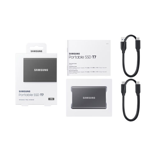 Ssd Externo Samsung 1tb T7 Usb3.2 Gris | Quonty.com | MU-PC1T0T/WW