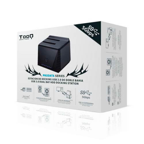 Base Conec. Tooq Tqds-902b 2.5''/3.5'' Sata Usb3.0 | Quonty.com | TQDS-902B