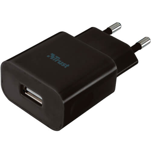 Cargador Pared Usb Trust 5w Para Smartphone / Ipod Negro | Quonty.com | 19160