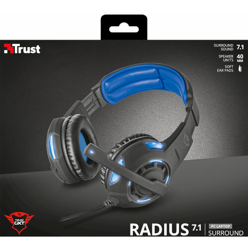 Auriculares Con Micrófono Trust Gaming Gxt 350 Radius 7.1 | Quonty.com | 22052