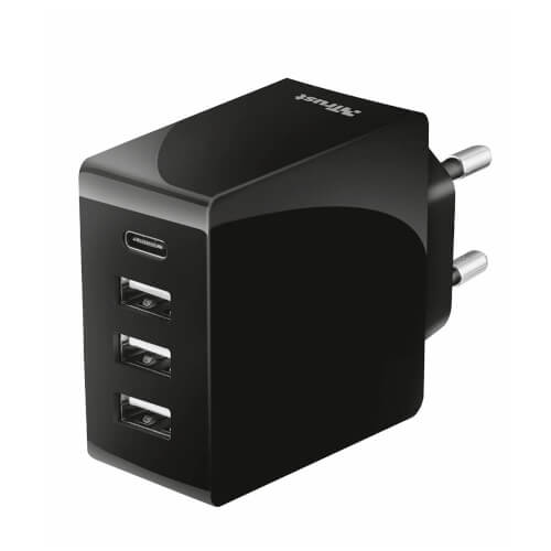 Cargador Inteligente Trust Urban 22029 Usb Tipo-C 3xusb | Quonty.com | 22029
